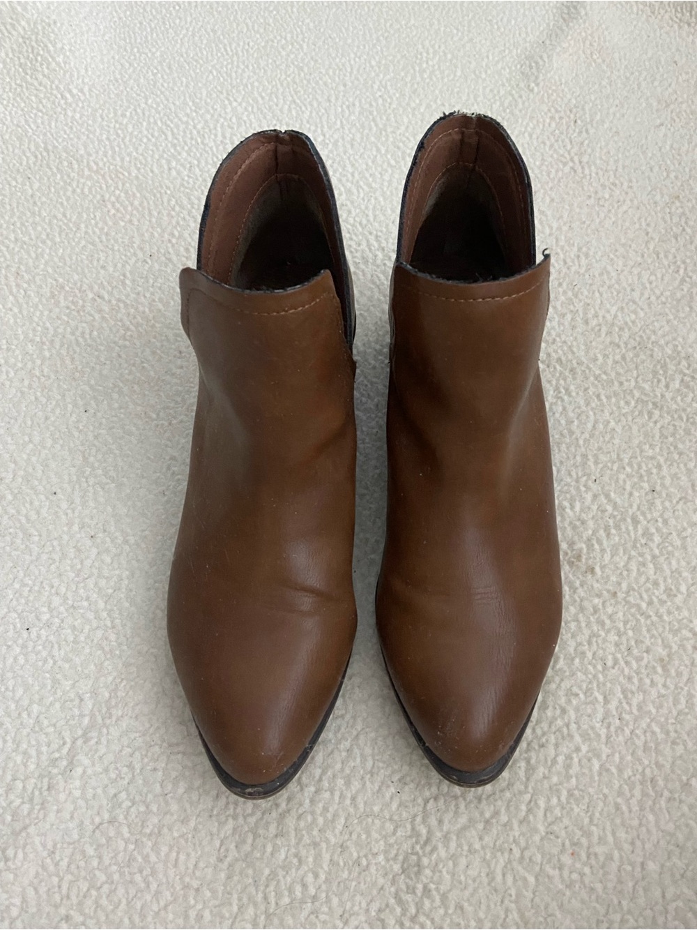 Breckelles Brown Pointed Toe Ankle Booties